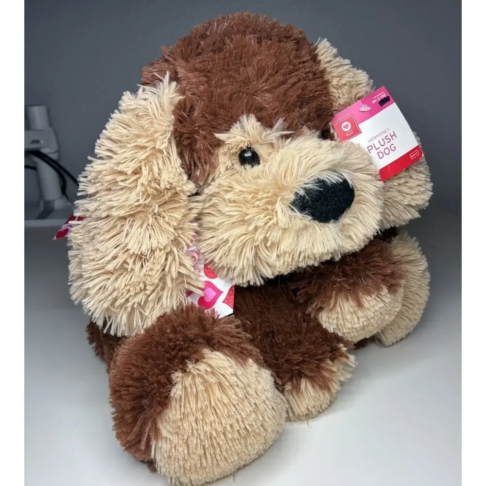 Animal Adventure Brown Dog Plush 18” Shaggy Valentines Bow Circo Target With Tag